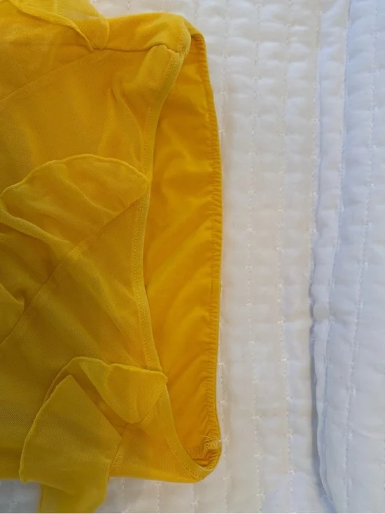 Amazon Yellow Ruffle Mini Dress - Picture 3 of 3